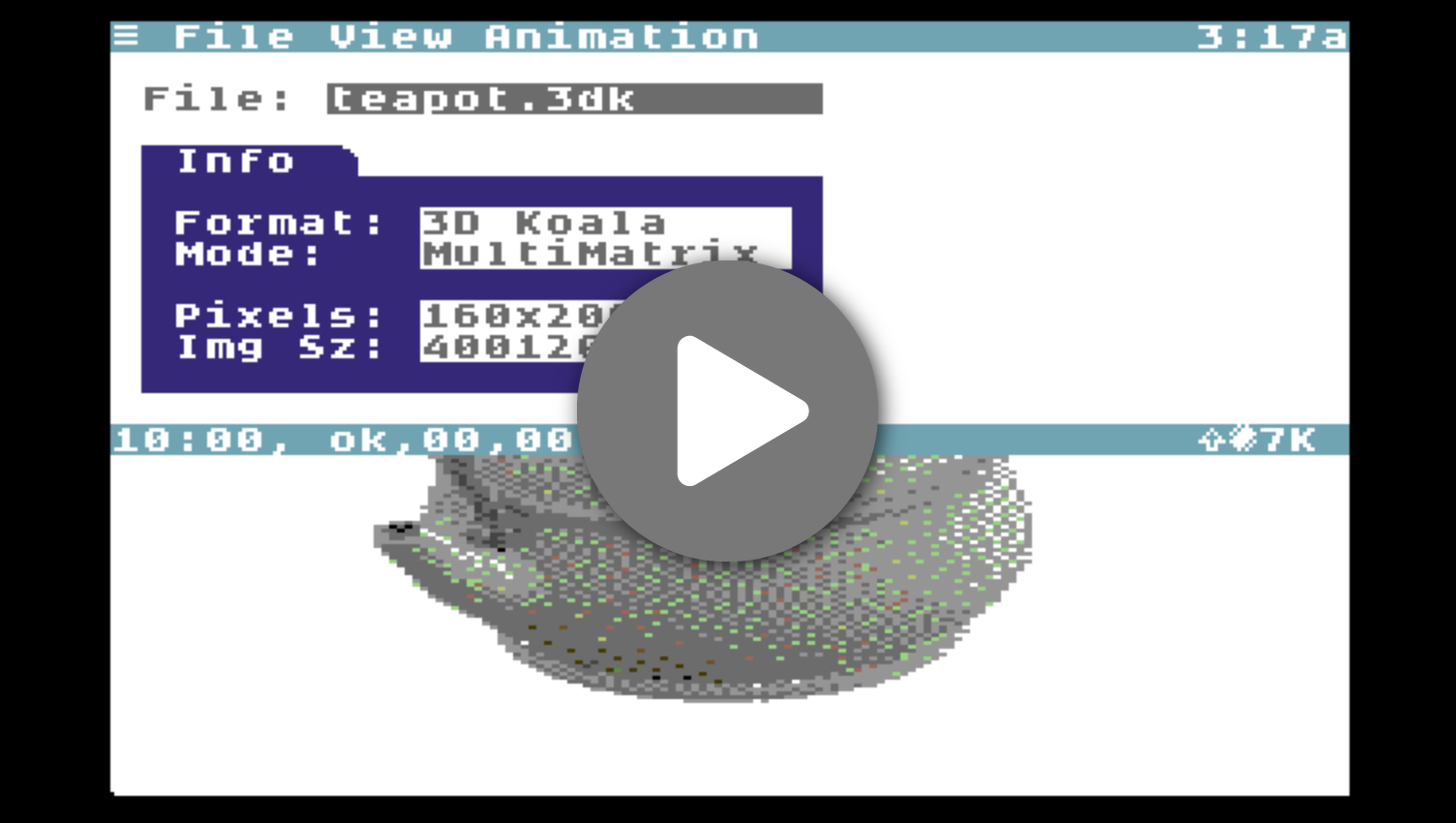 3D model of a Teapot in Commodore Grafix format.